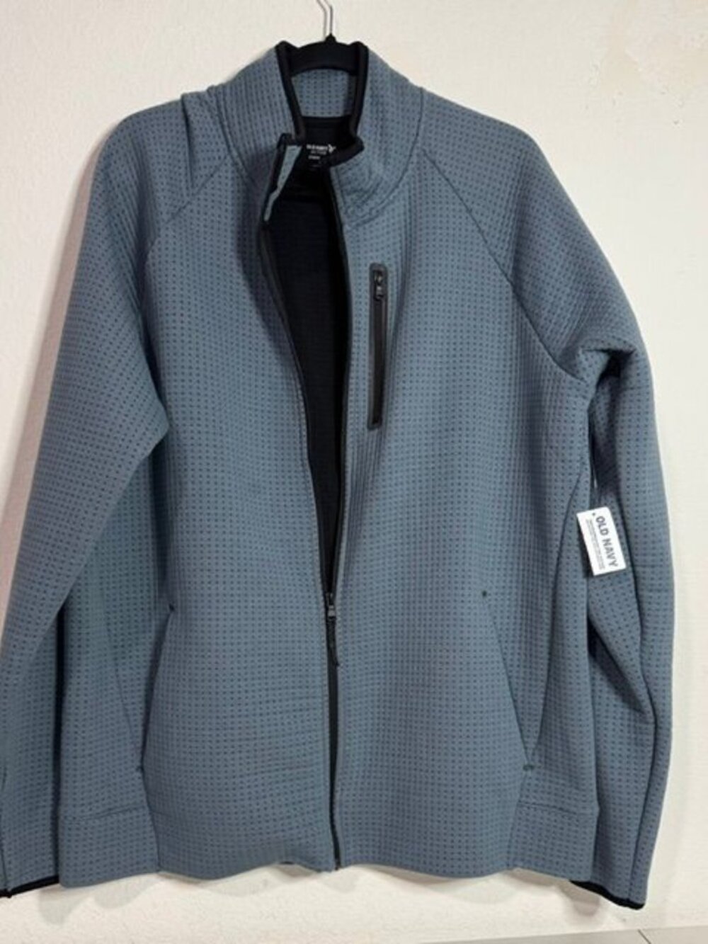 NWT Old Navy Men’s XL Blue/Gray Jacket with Black Contrast Trim